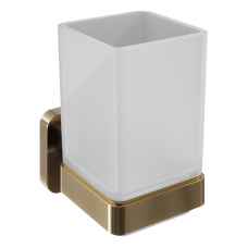 Bradley Brushed Brass Tumbler and Holder